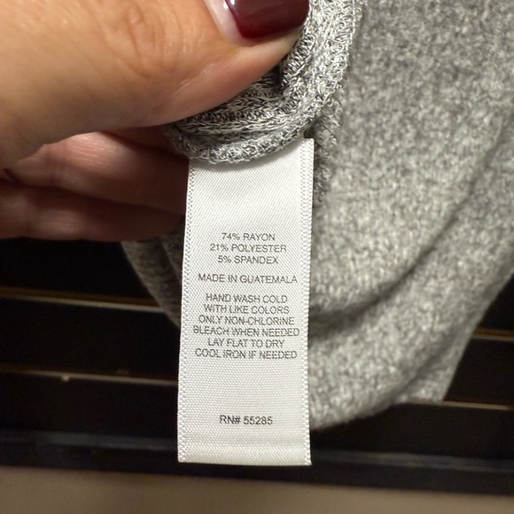 Express One Eleven Grey Ribbed Wrap Sweater Size M - Picture 4 of 4
